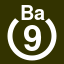 File:White 9 in white circle with Ba above.svg