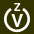 White V in white circle with Z above.svg