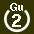 White 2 in white circle with Gu above.svg