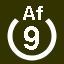File:White 9 in white circle with Af above.svg