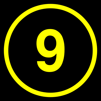 File:9 black yellow-round.svg
