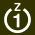 White 1 in white circle with Z above.svg