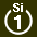 White 1 in white circle with Si above.svg