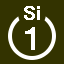 File:White 1 in white circle with Si above.svg