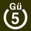 File:White 5 in white circle with Gü above.svg