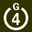 File:White 4 in white circle with G above.svg