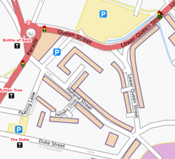 Sutton Coldfield以osmarender(老tiles@home地图风格)渲染。