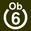 File:White 6 in white circle with Ob above.svg