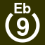 File:White 9 in white circle with Eb above.svg