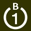 File:White 1 in white circle with B above.svg
