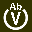 File:White V in white circle with Ab above.svg