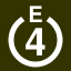 File:White 4 in white circle with E above.svg