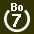 White 7 in white circle with Bo above.svg