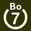 File:White 7 in white circle with Bo above.svg