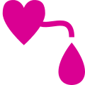 2: heart with blood droplet