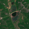 3/6 Dam (waterway=dam) holding back water from a reservoir (Maxar satellite imagery).