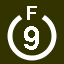 File:White 9 in white circle with F above.svg