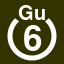 File:White 6 in white circle with Gu above.svg