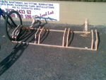 Low security wheelbender style bike rack on Macleay Island, QLD, Australia.