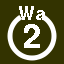 File:White 2 in white circle with Wa above.svg