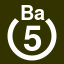 File:White 5 in white circle with Ba above.svg
