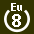 White 8 in white circle with Eu above.svg