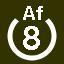 File:White 8 in white circle with Af above.svg