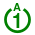 Green 1 in green circle with A above.svg
