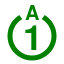 File:Green 1 in green circle with A above.svg