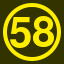 File:Yellow 58 in yellow circle.svg