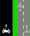 Cycle tracks cars-one-way cycle-two-way right.svg