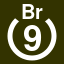File:White 9 in white circle with Br above.svg