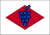 Blaue Weintraube in roter Raute auf weißem Grund
