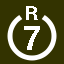 File:White 7 in white circle with R above.svg