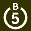 File:White 5 in white circle with B above.svg