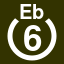 File:White 6 in white circle with Eb above.svg