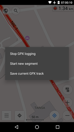 (6) Detenga el registro GPS