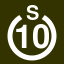 File:White 10 in white circle with S above.svg