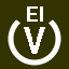 File:White V in white circle with El above.svg