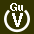 White V in white circle with Gu above.svg