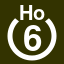 File:White 6 in white circle with Ho above.svg