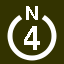 File:White 4 in white circle with N above.svg