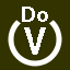 File:White V in white circle with Do above.svg