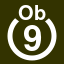 File:White 9 in white circle with Ob above.svg