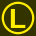 Yellow L in yellow circle.svg