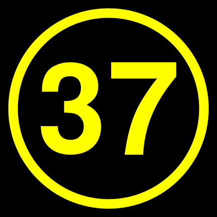 File:37 black yellow-round.svg