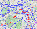 Rendered cycle routes following this scheme