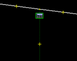 Correct: gate near the intersection of a path (dotted green) and a highway (grey).