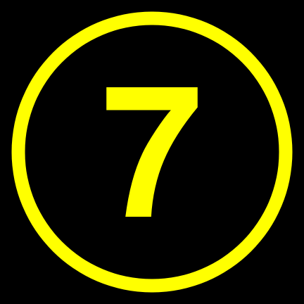 File:7 black yellow-round.svg