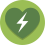 a dark green heart on a light green background